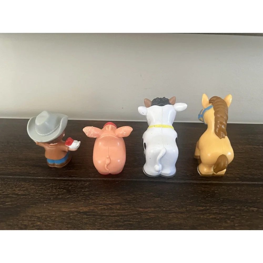 Fisher Price Little People Farmer Cowboy With Farm Animals Pig Cow HorseLot Of 4